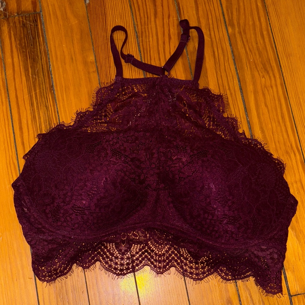 PINK Victoria's Secret Lace Bralette in Rich Burgundy